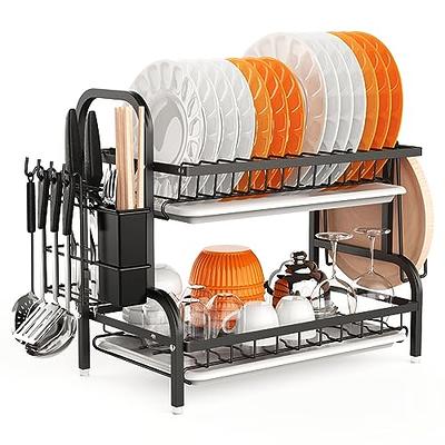 Dish Drying Rack 2 Tier Dish Racks For Kitchen Counter Rustresistant  Kitchen Dry