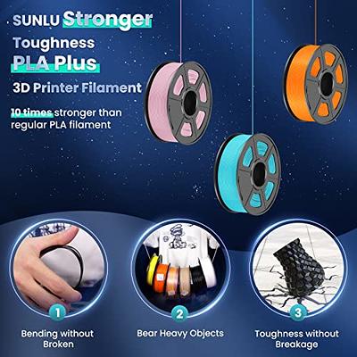 SUNLU 3D Printer Filament PLA Plus 1.75mm, SUNLU Neatly Wound PLA Filament  1.75mm PRO, PLA+ Filament for Most FDM 3D Printer, Dimensional Accuracy +/-  0.02 mm, 1 kg Spool(2.2lbs), White : 