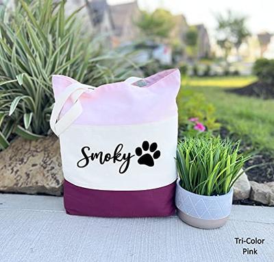 Custom Dog Tote Bag Personalized Dog Mom Gift Dog Toys Totes Pet Gift  Custom Pet Bag Gift For Dog Mom Dog Lover Bag (15L x 15H x 3D, Tri-Color