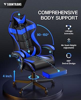 Ergonomic Gaming Chair with Massage Footrest Headrest