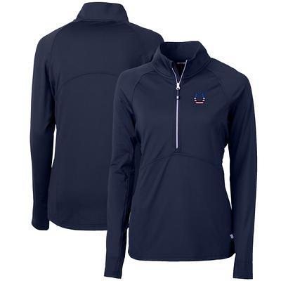 Miami Dolphins Cutter & Buck Adapt Eco Knit Hybrid Recycled Quarter-Zip  Raglan Jacket - Gray