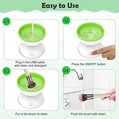 Electric Makeup Brush Cleaner Newest Design, Luxiv Wash Makeup Brush  Cleaner Machine Fit for All Size Brushes Automatic Spinner Machine,  Painting