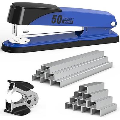 Metal Stapler Heavy Duty 50 Sheet Capacity with 1750 Staples and Staple  Remover, Blue Stapler Full