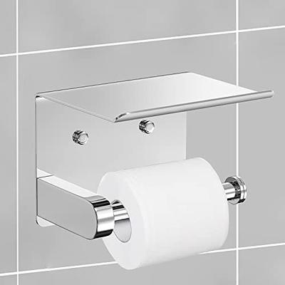 Toilet Paper Holder With Phone Shelf Bathroom Tissue Roll Holder