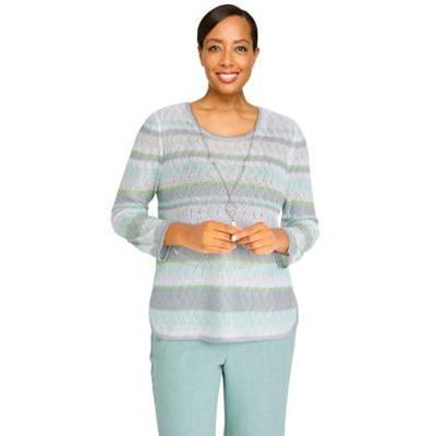 Alfred Dunner Women's Textured Stripe Sweater