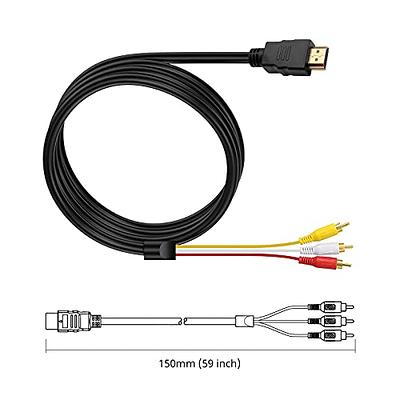  Marmoin HDMI to RCA Cable, 1080P 5ft HDMI Male to 3-RCA Video  Audio AV Cable Connector Adapter One-Way Transmitter for TV HDTV DVD :  Electronics