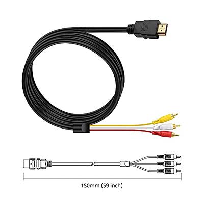 HDMI to RCA Cable, HDMI to 5 RCA Converter Adapter Cable, 1080P HDMI to AV  HDTV RCA Composite Video Audio Converter Adapter for TV HDTV 