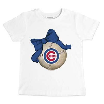 Women's Tiny Turnip Royal Chicago Cubs Baseball Flag T-Shirt Size: Small