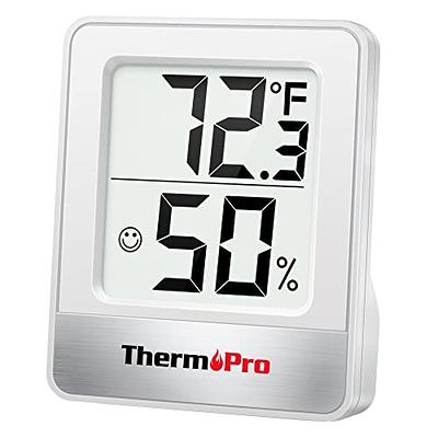 ThermoPro Digital Wireless Indoor Black Hygrometer and Thermometer in the  Thermometer Clocks department at