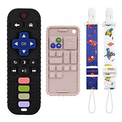 Remote Control Teether Toy for Babies,Baby Teething Toys Tv Remote Shape  with Pacifier Clip（Black） - Yahoo Shopping