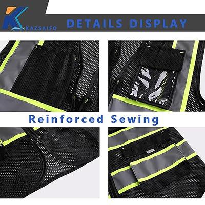 Reflective Vest Safety Vest for Men Women High Visibility Vest with Pockets  and Zipper Work Vest for Construction Running Cycling Runner Survey,Meets