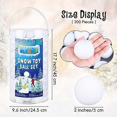 ELCOHO 60 Pieces 2.8 Inch Kid Snow Fight Ball Indoor Artificial Snow Fight  Ball Fake Winter Snow Toss Ball Set for Kid Christmas Winter Snow Games