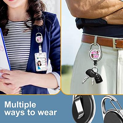 Plifal Badge Holder with Retractable Reel, Cute Funny ID Name Tag Work Badge  Clip Heavy Duty Vertical Card Protector Cover Case