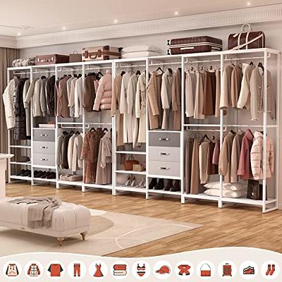 6-Shelf Hanging Closet Organizer Closet Organizers Storage w/3 Drawers &  Pockets