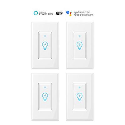 WiFi Smart in-Wall Light Switch with Timer Function Compatible Function (4  Pack) BN-LINK - BN-LINK