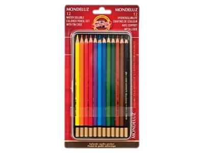 Koh-I-Noor Polycolor Artists' Colored Pencil Set in Wooden Box, 24-Pencils