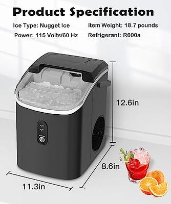 COWSAR Nugget Ice Maker Countertop, Chewable Pebble Ice 34Lbs Per