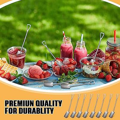 8 Pieces Small Stainless Steel Fruit Fork, Teaspoon, Ice Cream Spoon,  Dessert Spoon, Shovel Shaped Mixing Spoon Cutlery Set