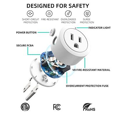 Govee Smart Plug 15A, WiFi Bluetooth Outlets 2 Pack Work with Alexa and  Google Assistant, WiFi Plugs with Multiple Timers, Govee Home APP Group  Control Remotely, No Hub Required, ETL&FCC Certified 