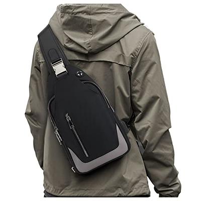 SEAFEW Black Small Sling Crossbody Backpack Shoulder Bag for Men