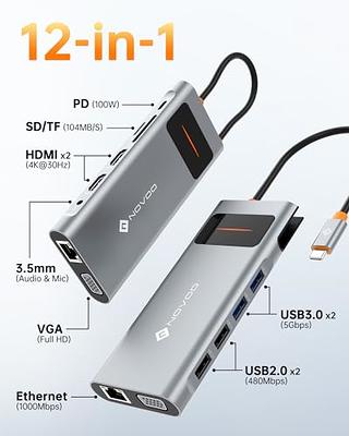 Novoo 9 in1 Type C 9 Port Hub Type C to 3 USB 3.0+SD/TF+HDMI+PD+