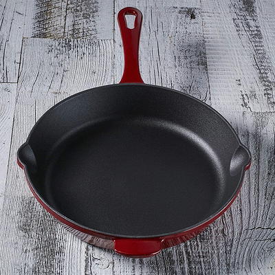 Onlyfire Chef Cast Iron Pizza Pan, 14 Inch Baking Pan with Handles