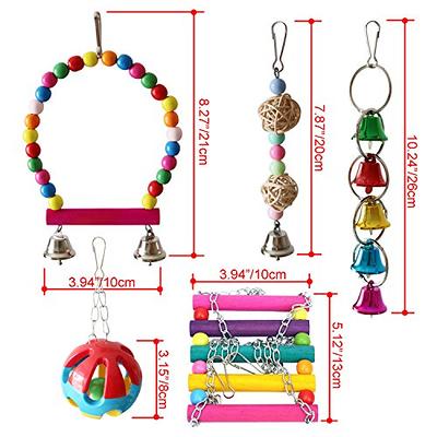 Bird Rope Perch for Parrots, Cockatiels, Parakeets, Budgie Cages Comfy Birds  Colorful Rope Perches Toy 41inch metal nut