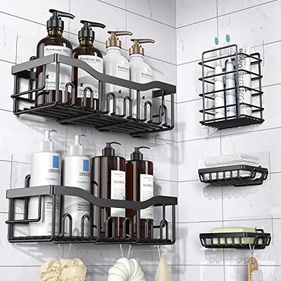 Moforoco Shower Caddy Shelf Organizer Rack, Self Adhesive Black Bathroom  Shelves Basket, Home Farmhouse Wall Shower Inside Organization and Storage  Decor Rv Accessories, First Apartment Essentials