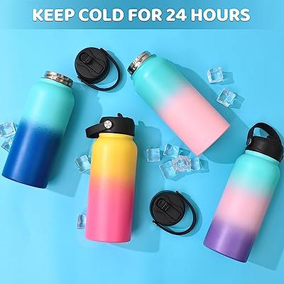 Futtumy 32 Oz Insulated Water Bottle, Stainless Steel Sports Water Bottle  with Straw & Spout Lids, Double Wall Vacuum Wide Mouth Metal Water Bottles,  Biking Gym Water Bottle(Midnight Black) - Yahoo Shopping