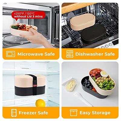 2-Tier Bento Boxes Lunch Containers for Adults Microwavable Bento