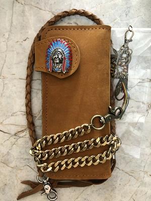 Handmade Mens Chain Biker Wallet Cool billfold Leather Wallet Men