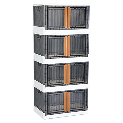 Set of 4 12 Gal Snap Lid Storage Bin Stackable Containers Garage Organizer  Bins