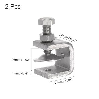 OBPSFY 2PCS C-Clamp Heavy Duty Woodworking Clamp Set,304 Stainless Steel C  Clamp Tiger Clamp Tools with Wide Jaw Openings for