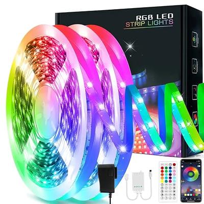 65.6Ft LED Strip Lights Music Sync Color Changing RGB LED Strip 44-Key  Remote, Sensitive Built-in Mic, Bluetooth Controlled LED Lights Rope  Lights, 5050 RGB LED Light Strip 