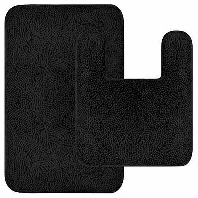 Kmson 2 Piece Ombre Bath Mat Set Bathroom Rugs with U-Shaped Contour Toilet  Mat, Non