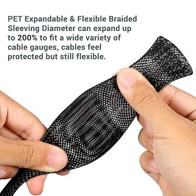 High Flexible PET Self Wrapping Split Braided Sleeving Against