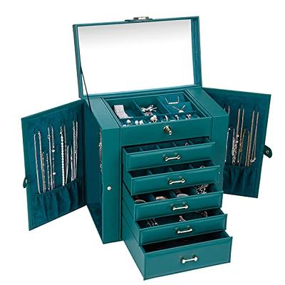 Dajasan Jewelry Box for Women, 3 Layers Large Velvet Jewelry Organizer, Jewelry  Storage Organizer, Jewelry Case for Earring, Ring, Necklace, Bracelets  (Green) - Yahoo Shopping