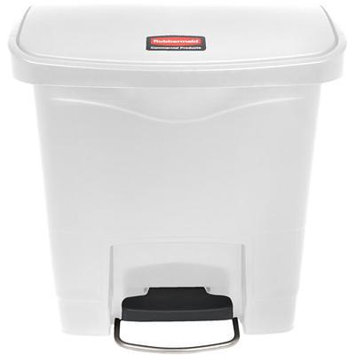 Rubbermaid 1883609 Slim Jim Resin Black Rectangular Front Step-On Trash Can  - 32 Qt. / 8 Gallon