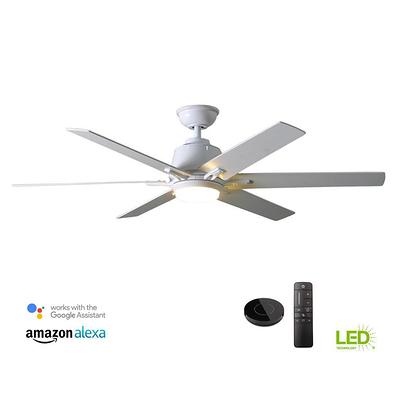Home Decorators Collection Kensgrove 54 In Integrated Led Indoor White Ceiling Fan With Light Kit Works Google Assistant And Alexa Yahoo Ping - Windward 44 In Led Blue Ceiling Fan With Light Kit And Remote Control