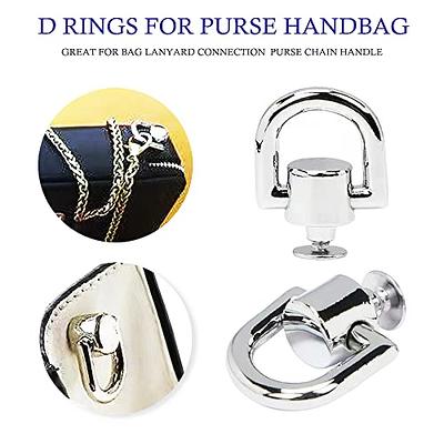  D Rings for Purse, 4 PCS Metal D Ring and Stud Screw