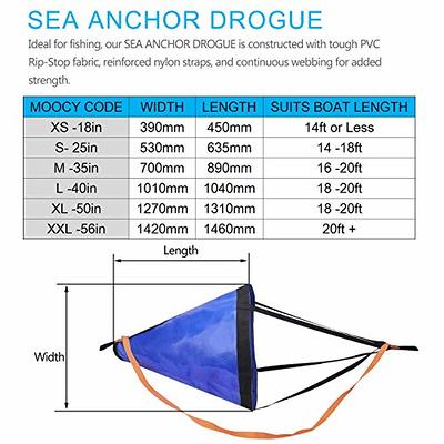 MOOCY Drift Sock with Harness Buoy,Ocean Anglers Fishing Drogue Sea Anchor  for Boat/Kayak/Pontoon (18'' for 14ft Boat) - Yahoo Shopping