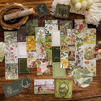 Scrapbooking Supplies Kit, Vintage Botanical Aesthetic Scrapbook