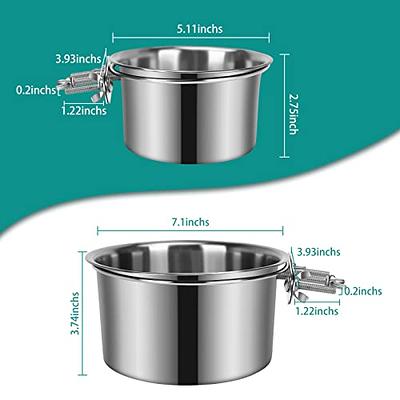 Dog Crate Water Bowl No Spill, 2 Pack Dog Crate Bowls Hanging, Kennel Water  Food Bowls Mountable, Pet Cage Accessories Feeder Dish, Stainless Steel