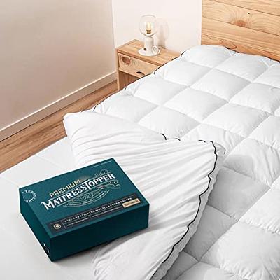 Texas Linen Co. King Cooling Mattress Topper, Pillow-Top Optimum Thickness,  Soft 100% Cotton Fabric, Breathable & Plush Quilted Down-Like Fill, Snug  Deep Pocket fit White - Yahoo Shopping