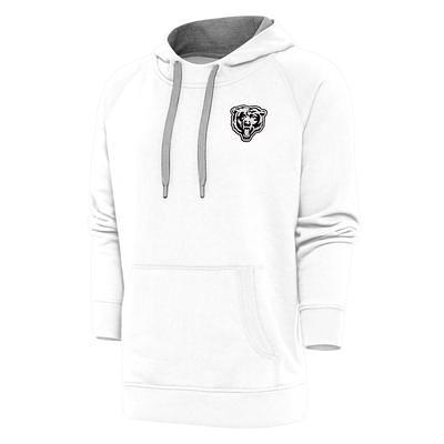 Men's Antigua White Detroit Lions Metallic Logo Victory Pullover