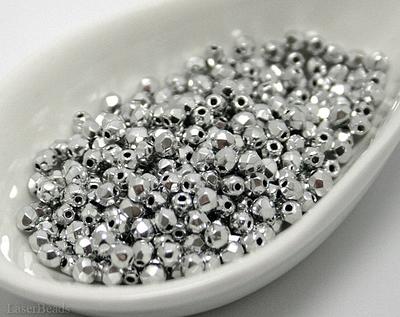 Crystal Glass Beads 8mm Round Faceted Beads, Shiny Black