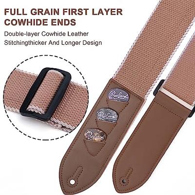 2-Inch Brown Leather Guitar Strap Kits