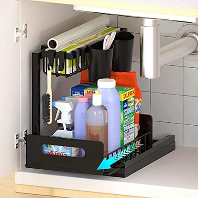 Lxmons 2 Tier Basket Drawer Organizer, Pull Out Under Sink