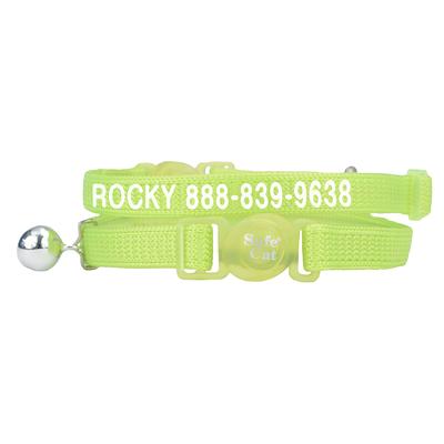 Coastal Pet Products Personalized Breakaway Safe Cat Collar in Lime, Size:  8L x 0.375W