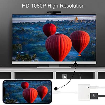 HDMI Adapter for iPhone to TV, 1080P Digital AV Adapter for iPhone,HD Video  HDMI Sync Screen Converter,Support HD TV/Projector/Monitor [No Need